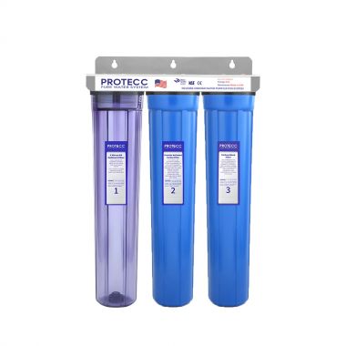 Bộ 3 Lọc Thô Đầu Nguồn 20 Inch ( 1 Trong - 2 Xanh ) PROTECC