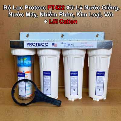 Bộ Lọc Thô Đầu Nguồn 4 Cấp Lọc 10 Inch PROTECC PT422 - 2 Ron