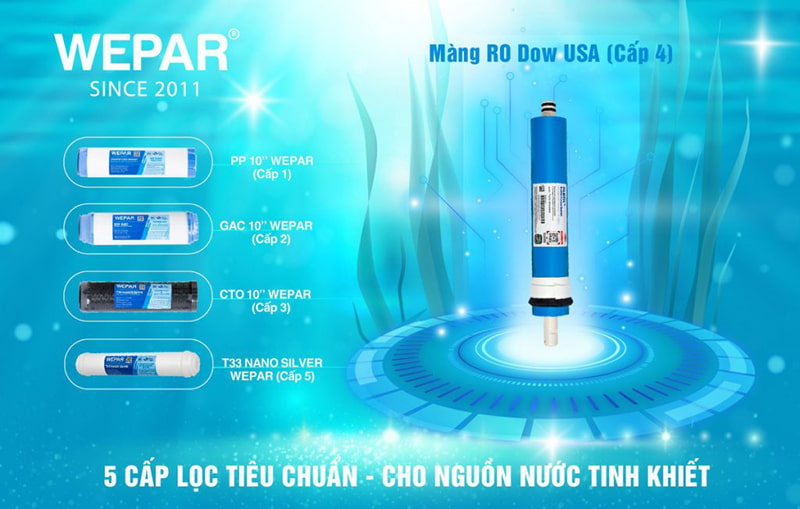 Máy Lọc Nước RO Wepar 5 Cấp Lọc Chính Hãng